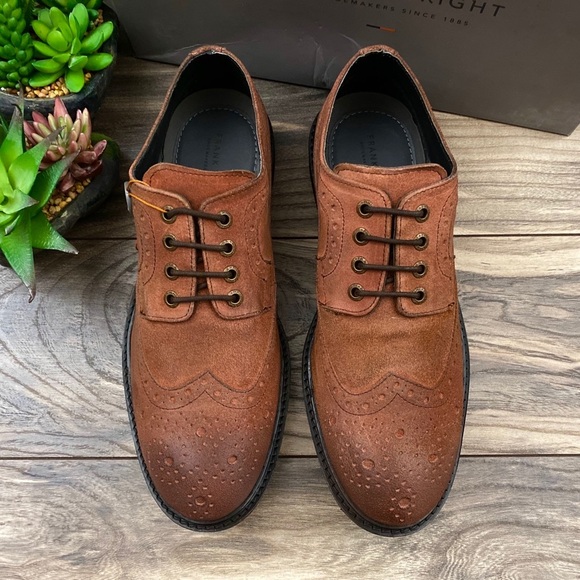 NIB Frank Wright Baird Rust Oil Suede Brogues 10 - Picture 2 of 11
